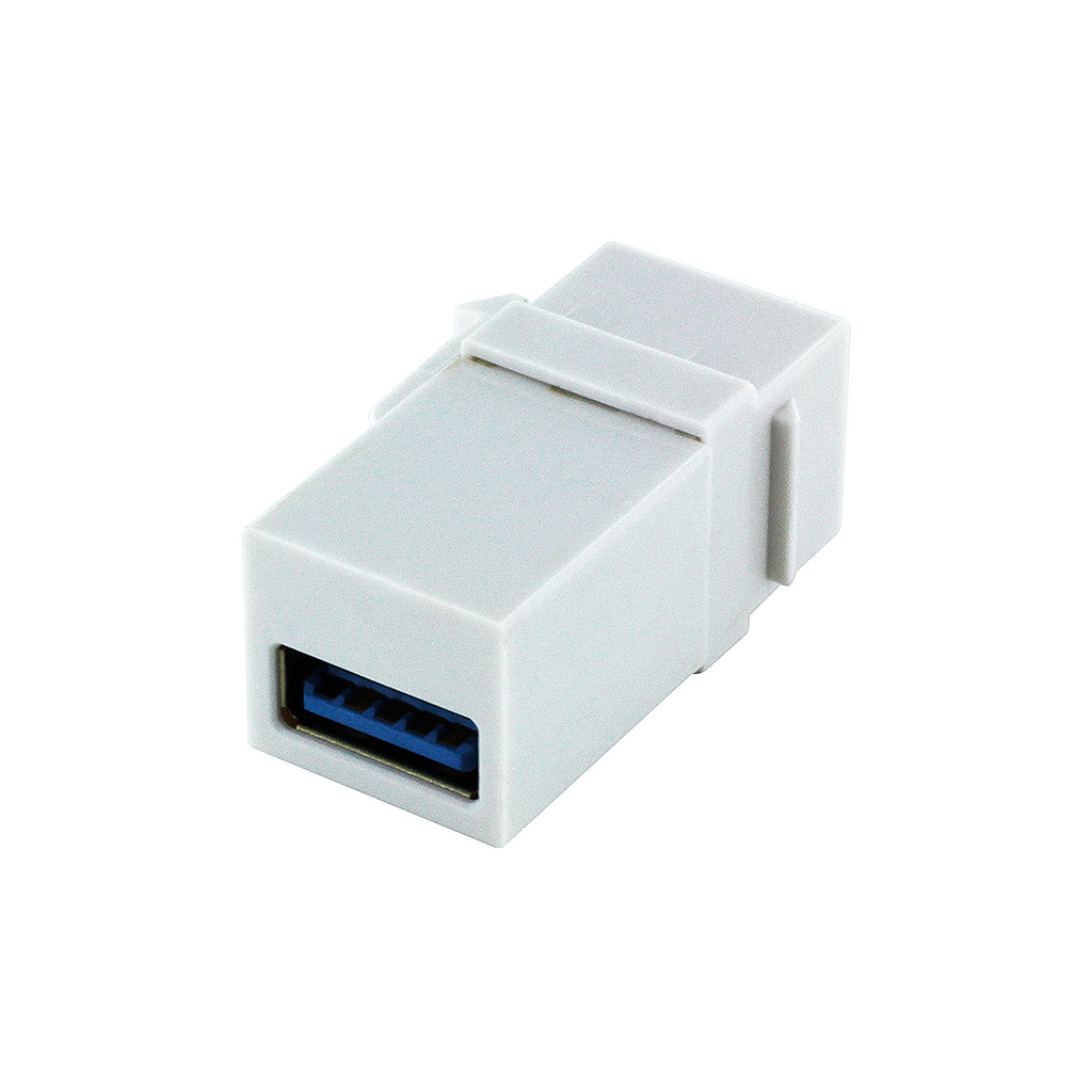 USB 3.0 (A) - USB 3.0 (A) F/F KEYSTONE JACK - WHITE | Lin Haw International